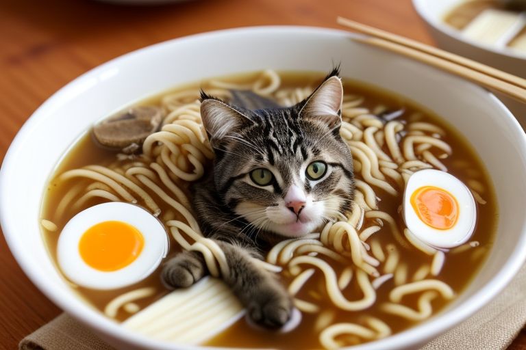 Cats Eat Ramen Noodles